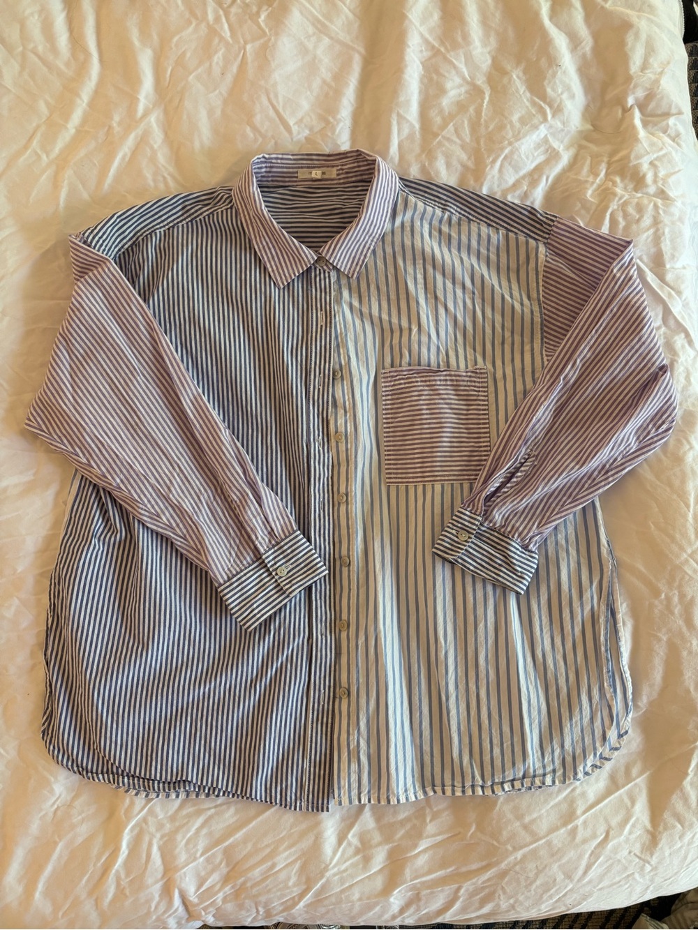 Maurices Striped Button-Down Shirt in Blue and White